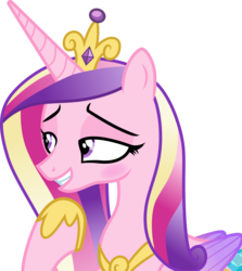 Size: 3000x3359 | Tagged: safe, artist:cloudy glow, artist:parclytaxel, princess cadance, alicorn, pony, g4, my little pony best gift ever, .ai available, bedroom eyes, blushing, crown, female, flirting, high res, hoof shoes, jewelry, lidded eyes, mare, princess cadance is always horny, regalia, simple background, solo, transparent background, vector