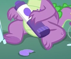 Size: 277x229 | Tagged: safe, screencap, spike, dragon, g4, my little pony best gift ever, claws, cropped, feet, glitter, glue, legs, out of context, pictures of legs, toes, winged spike, wings
