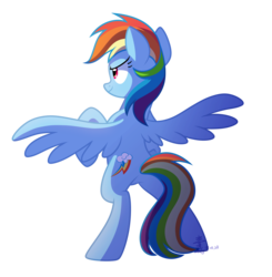 Size: 2893x2958 | Tagged: safe, artist:yaco, rainbow dash, pegasus, pony, g4, bipedal, facing away, female, high res, mare, simple background, solo, transparent background