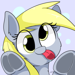 Size: 2362x2362 | Tagged: safe, artist:taurson, derpy hooves, pony, g4, cute, derpabetes, female, fourth wall, fourth wall pose, frog (hoof), high res, licking, licking the fourth wall, mare, solo, tongue out, underhoof