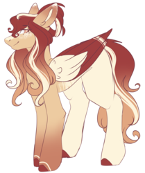 Size: 1024x1225 | Tagged: safe, artist:mauuwde, oc, oc only, pegasus, pony, female, mare, simple background, solo, transparent background, two toned wings