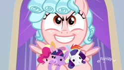 Size: 1920x1080 | Tagged: safe, screencap, cozy glow, pegasus, pony, g4, school raze, cozy glow is best facemaker, evil grin, female, filly, foal, grin, smiling, solo