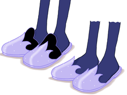 Size: 3264x2448 | Tagged: safe, artist:strangefacts101, princess luna, human, g4, clothes, feet, female, high res, hoof shoes, humanized, legs, pictures of legs, pony coloring, shoes, slippers, solo, sparkles