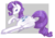 Size: 4960x3507 | Tagged: safe, artist:princesshannahz, rarity, pony, unicorn, g4, absurd resolution, butt, dock, featureless crotch, female, heart, heart eyes, hoof heart, looking at you, looking back, looking back at you, mare, on side, plot, signature, simple background, solo, underhoof, white background, wingding eyes