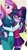 Size: 373x692 | Tagged: safe, artist:uotapo, dean cadance, princess cadance, sci-twi, twilight sparkle, equestria girls, g4, clothes, cropped, cute, duo, female, glasses, height difference, hug, long socks, miniskirt, pleated skirt, ponytail, skirt, smiling, socks, thigh highs, thigh socks, twiabetes
