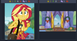 Size: 485x262 | Tagged: safe, spike, sunset shimmer, derpibooru, equestria girls, g4, my little pony best gift ever, juxtaposition, juxtaposition win, meme, meta