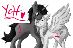Size: 3270x2154 | Tagged: safe, artist:drarkusss0, oc, oc only, pegasus, pony, unicorn, commission, couple, cute, duo, high res, love, nuzzling, your character here