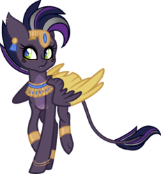 Size: 800x867 | Tagged: safe, artist:traveleraoi, oc, oc only, oc:quetzalli, hybrid, pegasus, pony, age progression, bangles, base used, bracelet, colored pupils, colored wings, colored wingtips, crown, digital art, ear piercing, earring, eyebrows, eyeshadow, female, jewelry, makeup, mare, markings, offspring, offspring's offspring, older, parent:oc:nova star sparkle, parent:oc:xipilli, parents:noxi, parents:oc x oc, paws, piercing, regalia, signature, simple background, solo, transparent background