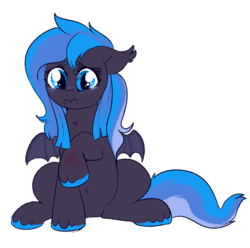 Size: 800x793 | Tagged: safe, artist:lulubell, oc, oc only, oc:cricket, bat pony, pony, crying, female, filly, injured, pouting, scrapes, simple background, solo, transparent background