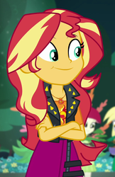 Size: 700x1080 | Tagged: safe, screencap, sunset shimmer, equestria girls, equestria girls series, forgotten friendship, g4, cropped, female, geode of empathy, magical geodes, smiling, solo