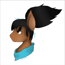 Size: 483x482 | Tagged: safe, artist:alexkowalski, pony, brown eyes, league of legends, long hair, ponified, yasuo