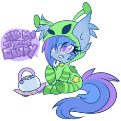 Size: 2590x2580 | Tagged: safe, artist:starlightlore, oc, oc only, oc:astral flare, alien, bat pony, pony, clothes, costume, high res, simple background, solo, starry eyes, transparent background, wingding eyes