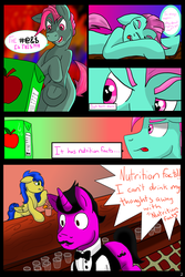 Size: 2000x3000 | Tagged: safe, artist:leadthepone, oc, oc:java pone, oc:java strings, comic, drinking, high res, juice, juice box