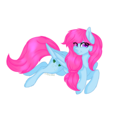 Size: 1024x991 | Tagged: safe, artist:kimyowolf, oc, oc only, oc:strawberry pie, pegasus, pony, female, mare, prone, simple background, solo, transparent background