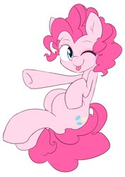 Size: 1448x2048 | Tagged: safe, artist:akainu_pony, pinkie pie, earth pony, pony, g4, :p, cute, diapinkes, female, mare, one eye closed, simple background, solo, tongue out, white background, wink