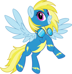 Size: 1214x1238 | Tagged: safe, artist:thebowtieone, oc, oc only, oc:cloud cuddler, pegasus, pony, clothes, female, flying, goggles, open mouth, pegasus oc, show accurate, simple background, solo, teeth, transparent background, uniform, vector, wonderbolts, wonderbolts uniform