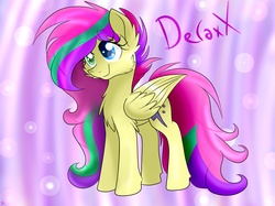Size: 1024x764 | Tagged: safe, artist:enviaart, oc, oc only, pegasus, pony, female, heterochromia, mare, smiling, solo