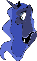 Size: 1936x3200 | Tagged: safe, artist:knittedstable, princess luna, pony, g4, bust, colored, female, flat colors, original art, simple background, solo, transparent background