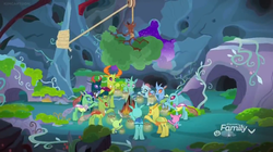 Size: 1680x944 | Tagged: safe, screencap, ocellus, pharynx, thorax, changedling, changeling, best gift ever, g4, brothers, campfire, changedling brothers, discovery family, discovery family logo, female, king thorax, logo, male, prince pharynx, siblings, the true gift of gifting