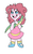 Size: 1360x2176 | Tagged: safe, artist:smirk, gummy, pinkie pie, human, g4, clothes, dress, duo, humanized, ms paint, younger