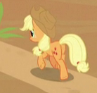 Size: 138x132 | Tagged: safe, screencap, applejack, earth pony, pony, g4, sounds of silence, butt, cropped, female, mare, plot, solo