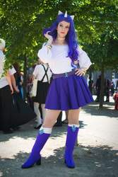 Size: 1365x2048 | Tagged: safe, artist:vjwcosplay, rarity, human, equestria girls, g4, belt, boots, clothes, cosplay, costume, female, high heel boots, irl, irl human, photo, shoes, skirt