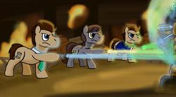 Size: 1280x704 | Tagged: safe, artist:jitterbugjive, doctor whooves, time turner, earth pony, pony, doctor whooves and assistant, g4, clockwork, dalek, doctor who, doctor whooves adventures, doctor whooves the great, eleventh doctor, gallifrey, hourglass, sonic screwdriver, tenth doctor, the day of the doctor, the doctor, time travel, time war, timelord, war doctor