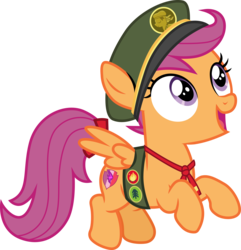Size: 2890x3000 | Tagged: safe, artist:cloudy glow, scootaloo, pegasus, pony, g4, cute, cutealoo, cutie mark, female, filly, filly guides, high res, open mouth, simple background, smiling, solo, transparent background, vector