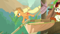 Size: 1280x720 | Tagged: safe, screencap, applejack, autumn blaze, kirin, g4, season 8, sounds of silence