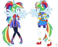 Size: 1600x1278 | Tagged: safe, artist:ilaria122, part of a set, rainbow dash, equestria girls, equestria girls specials, g4, my little pony equestria girls: better together, my little pony equestria girls: forgotten friendship, my little pony equestria girls: rollercoaster of friendship, alternate hairstyle, alternate universe, boots, clothes, dress, duality, element of loyalty, geode of super speed, guardian, guardians of harmony, high heel boots, high heels, jewelry, leggings, magical geodes, ponied up, ponytail, shoes, simple background, sneakers, super ponied up, tiara, transparent background, vector
