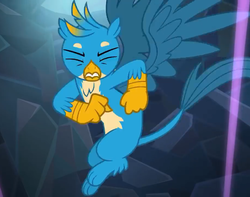 Size: 916x720 | Tagged: safe, screencap, gallus, griffon, g4, what lies beneath, claws, cropped, eyes closed, male, paws, tail, wings