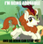 Size: 612x625 | Tagged: safe, edit, edited screencap, screencap, applejack, autumn blaze, earth pony, kirin, pony, g4, sounds of silence, and nopony can stop me, awwtumn blaze, cloven hooves, cropped, cute, i'm being adorable and no one can stop me!, image macro, meme, text, tree
