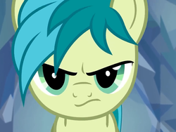 Size: 960x720 | Tagged: safe, screencap, sandbar, earth pony, pony, g4, what lies beneath, angry, cropped, cute, cute when angry, faic, madorable, male, sandabetes, sandbar is not amused, serious, serious face