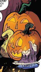 Size: 285x492 | Tagged: safe, artist:andypriceart, idw, official comic, g4, spoiler:comic, spoiler:comic71, candle, cropped, halloween, holiday, jack-o-lantern, pumpkin