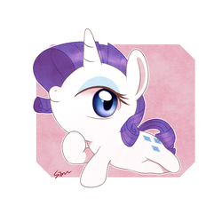 Size: 600x600 | Tagged: safe, artist:sion, rarity, pony, unicorn, g4, chibi, cute, female, mare, raribetes, solo