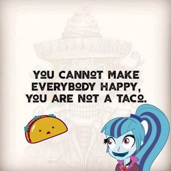 Size: 726x722 | Tagged: safe, edit, editor:leonidus, sonata dusk, equestria girls, g4, my little pony equestria girls: rainbow rocks, d:, drool, drool string, female, food, funny, hungry, meme, open mouth, reaction, taco, text