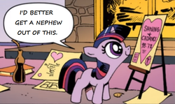 Size: 748x445 | Tagged: safe, artist:andypriceart, edit, editor:symphonic sync, idw, official comic, twilight sparkle, pony, unicorn, g4, neigh anything, spoiler:comic12, comics, female, filly, filly twilight sparkle, solo, unicorn twilight, younger