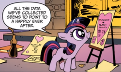 Size: 748x445 | Tagged: safe, artist:andypriceart, edit, editor:symphonic sync, twilight sparkle, pony, unicorn, idw, neigh anything, spoiler:comic12, comics, female, filly, filly twilight sparkle, implied flash sentry, implied flashlight, implied shipping, implied straight, male, shipping, solo, straight, unicorn twilight, younger