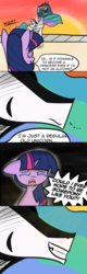 Size: 1088x3404 | Tagged: safe, artist:artiks, princess celestia, twilight sparkle, alicorn, pony, unicorn, g4, all might, comic, crying, dialogue, izuku midoriya, my hero academia, parody, speech bubble, sunset