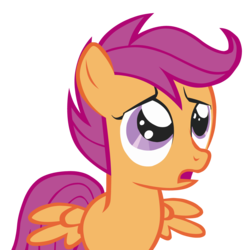 Size: 5000x5000 | Tagged: safe, artist:flipsideequis, scootaloo, pegasus, pony, g4, absurd resolution, female, filly, looking up, open mouth, simple background, solo, transparent background, vector
