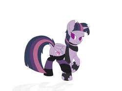 Size: 1440x1080 | Tagged: safe, artist:ideltavelocity, mean twilight sparkle, alicorn, pony, g4, the mean 6, butt, clone, clothes, featureless crotch, female, gameloft interpretation, plot, scarf, simple background, socks, solo, white background