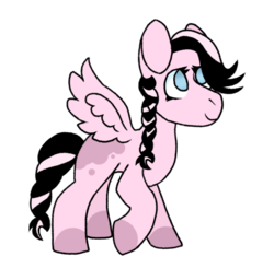 Size: 1248x1225 | Tagged: safe, artist:mattadamfluff, oc, oc only, oc:silhouette, pegasus, pony, braid, braided tail, commission, female, markings, no pupils, simple background, solo, transparent background