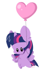 Size: 2689x3833 | Tagged: safe, artist:kittyrosie, twilight sparkle, alicorn, pony, g4, balloon, chibi, cute, female, heart, heart balloon, high res, hoof hold, mare, simple background, solo, transparent background, twiabetes, twilight sparkle (alicorn)