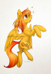 Size: 700x1017 | Tagged: safe, artist:lonerdemiurge_nail, oc, oc only, oc:firetale, pegasus, pony, female, mare, solo