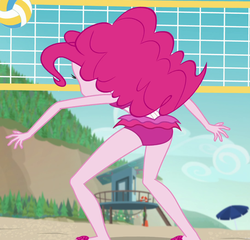 Size: 1085x1042 | Tagged: safe, screencap, pinkie pie, equestria girls, equestria girls specials, g4, my little pony equestria girls: better together, my little pony equestria girls: forgotten friendship, ass, balloonbutt, butt, clothes, cropped, female, pinkie pie swimsuit, solo, swimsuit
