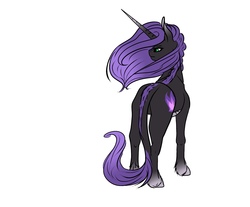 Size: 2237x1849 | Tagged: safe, artist:luna dave, oc, oc only, oc:mystery (kirin), kirin, cutie mark, female, long mane, looking sideways, simple background, solo, white background, white hooves