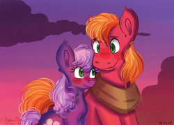 Size: 4900x3500 | Tagged: safe, artist:inkwellartz, big macintosh, cheerilee, earth pony, pony, g4, blushing, female, looking at each other, male, mare, ship:cheerimac, shipping, smiling, stallion, straight