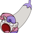 Size: 128x128 | Tagged: safe, sweetie belle, g4, aaaaaaaaaa, eggplant, exploitable meme, food, meme, new meme, old meme, simple background, sweetie derelle, transparent background