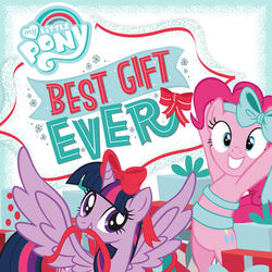 Size: 3000x3000 | Tagged: safe, pinkie pie, twilight sparkle, alicorn, earth pony, pony, g4, my little pony best gift ever, official, bow, female, gift wrapped, high res, itunes, mare, my little pony logo, ribbon, twilight sparkle (alicorn)