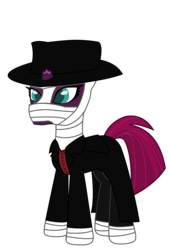 Size: 7768x11496 | Tagged: safe, artist:ejlightning007arts, tempest shadow, pony, g4, absurd resolution, clothes, costume, darkman, female, halloween, halloween costume, simple background, solo, transparent background